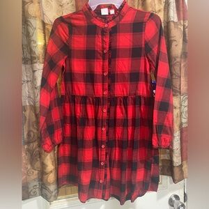 GAP Red and Black Plaid Kids Dress